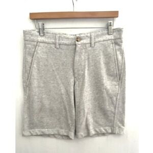 BANANA REPUBLIC Heather Gray Knit Flat Front Shorts Pockets 9" inseam Size 31 in